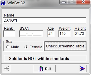 winfat(脂肪计算) v1.0 免费版0