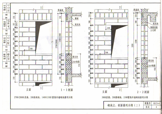 河北05J3-4 05系列建筑标准设计图集加气砼砌块墙 1