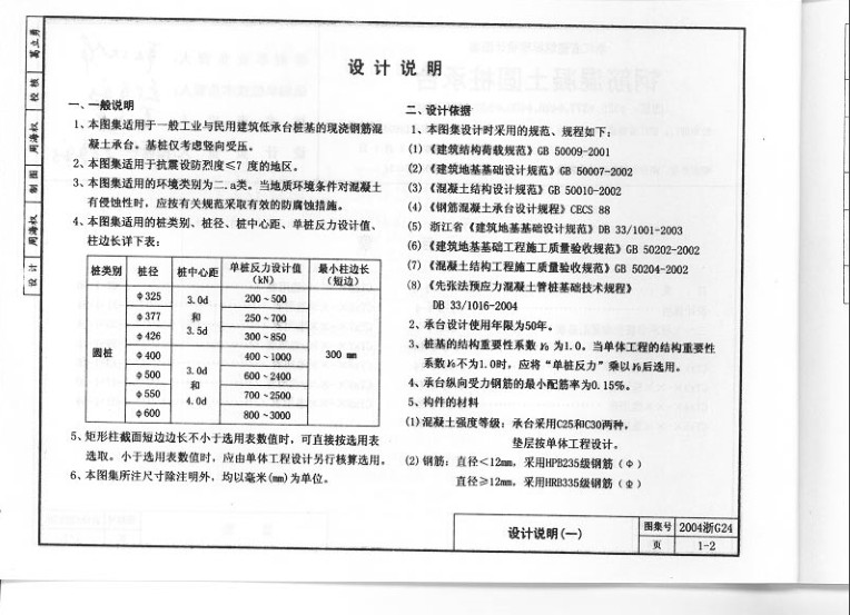 2004浙G24钢筋混凝土圆桩承台图集 pdf 高清电子版2
