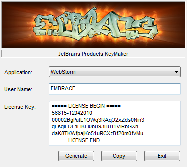 Webstorm注冊碼生成器