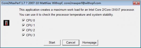 Core2MaxPerf(酷睿cpu负荷测试工具) 截图0