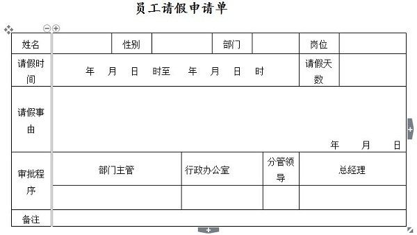 常用办公室表格模板大全 word版0