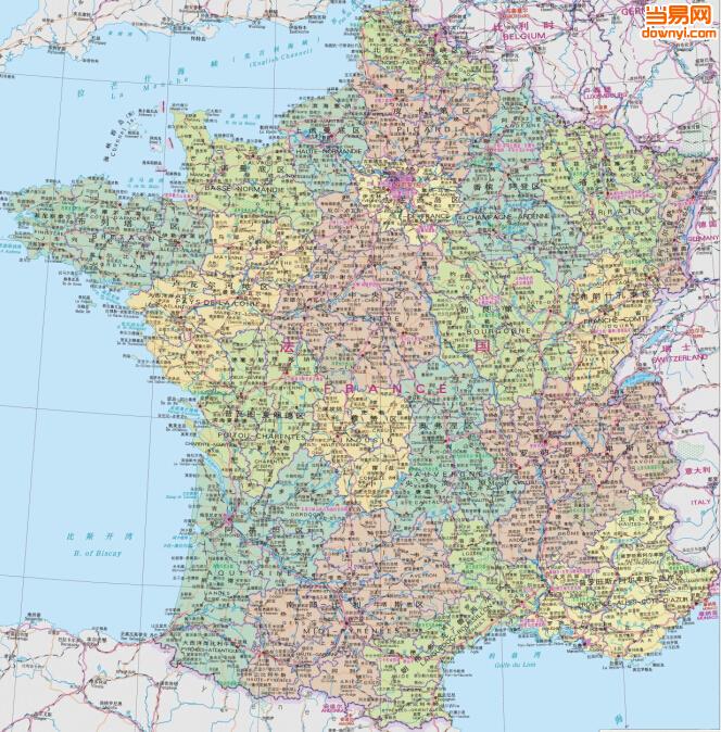 法国地图中文版高清下载|法国地图高清中文版下载