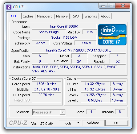 cpuz32位电脑版 截图1