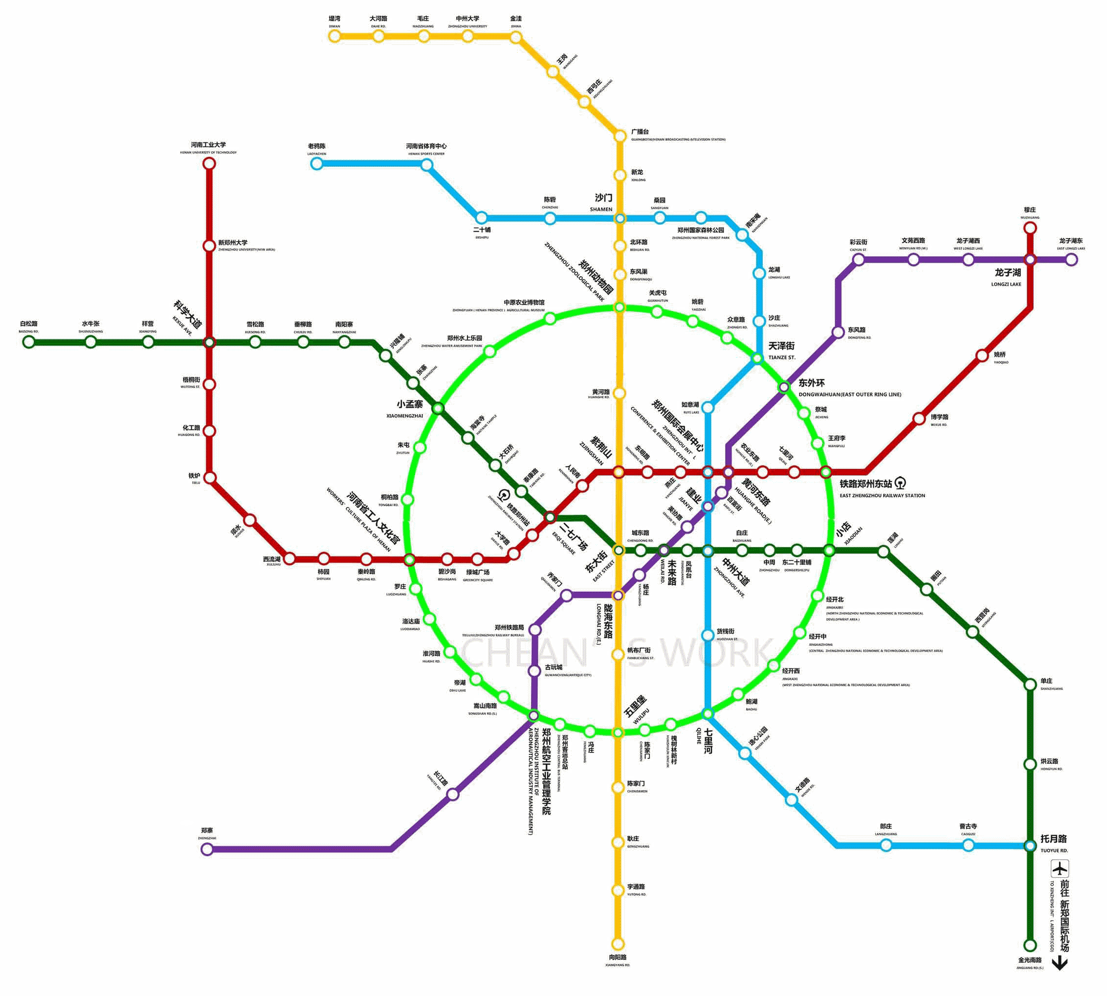 郑州地铁线路图高清晰最新版 0