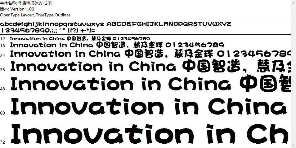 华康海报体w12 ttf 官方版0