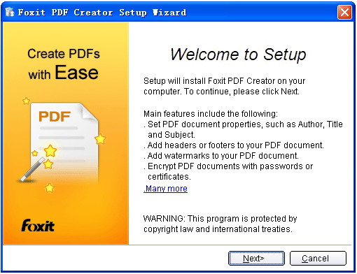 Foxit PDF Creator(虚拟打印机) v3.0.1.0109 官方版0