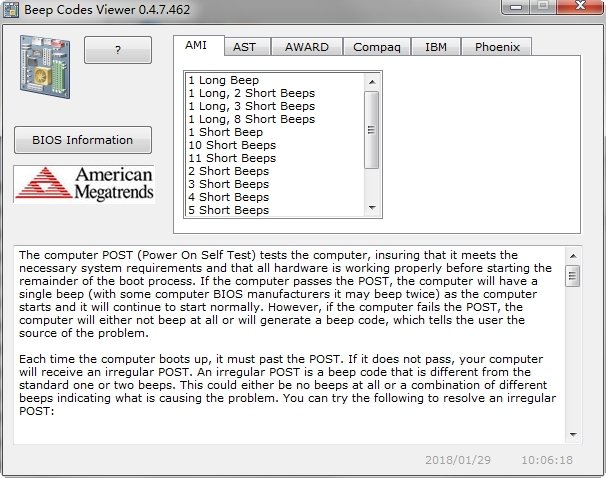 beep codes viewer(电脑蜂鸣器代码分析) v0.4.7.462 正式版2