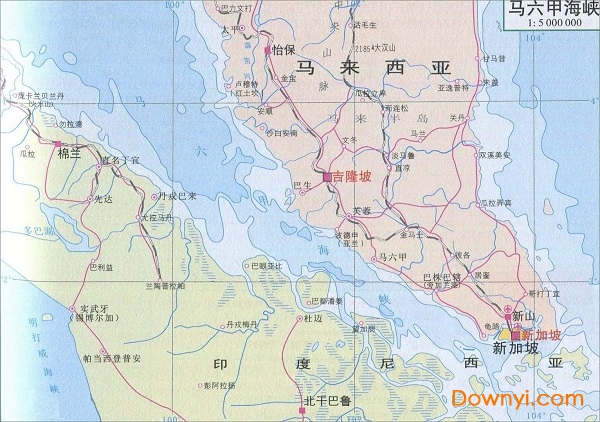 马来西亚马六甲海峡地图 免费版0