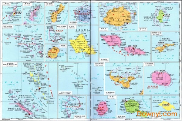 大洋洲主要岛屿地图 免费版1