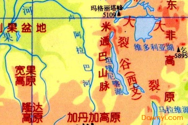 非洲地形图高清中文版