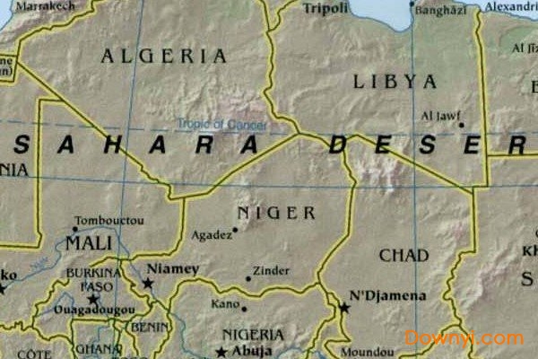 非洲地图英文版高清版大地图 免费版
