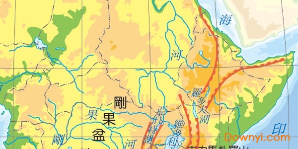 非洲地勢圖高清版 免費版 1