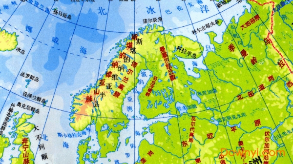 欧洲地形图高清版 绿色版