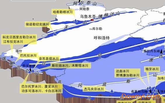 中国冰川分布图 免费版0