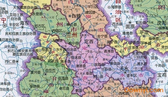 甘肃省地图高清版大图 免费版1