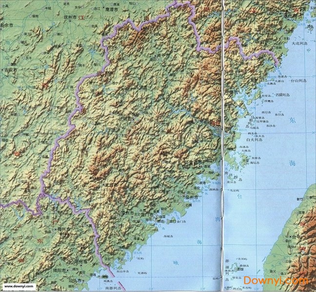 福建省地形地势图 1