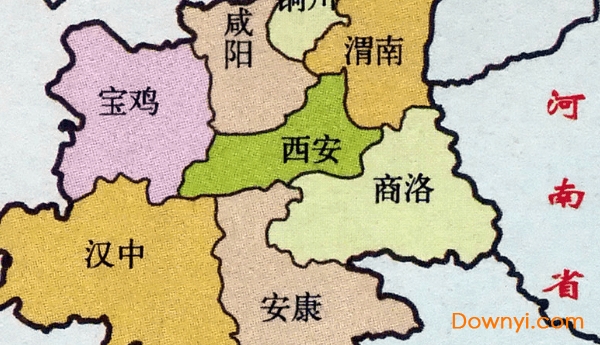 陕西地图简图高清版 0