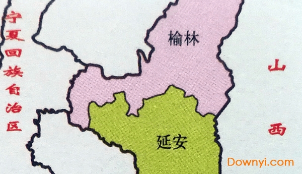 陕西地图简图高清版