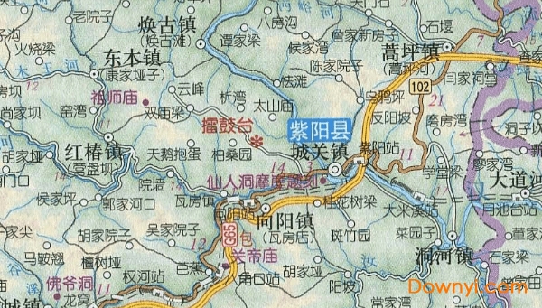 陕西紫阳县地图高清版 最新版0