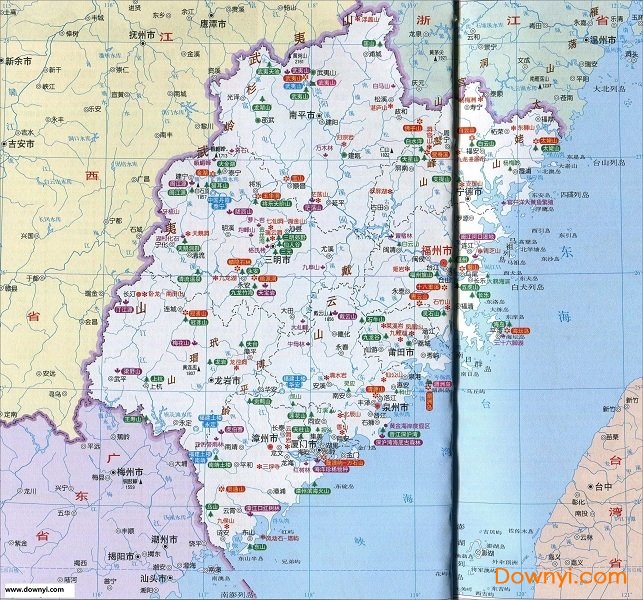 福建省旅游地图高清版大图 1