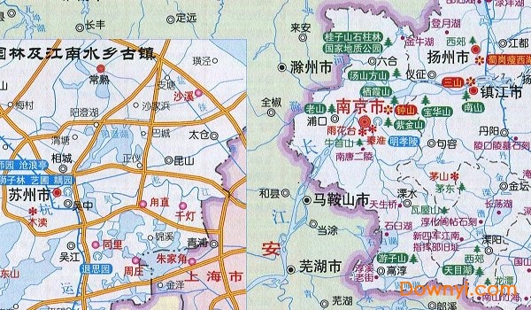 江苏省旅游地图高清版 绿色版0