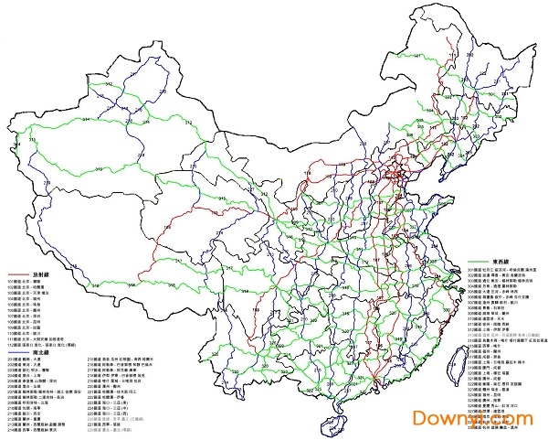 免费版 全国国道线路图高清官方介绍 中国大陆的国道包括重要的国际