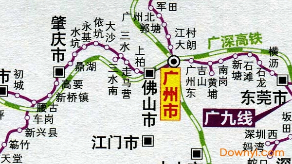 广东省铁路交通地图高清版 免费版0