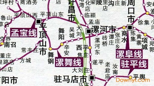河南省铁路交通地图 高清版1
