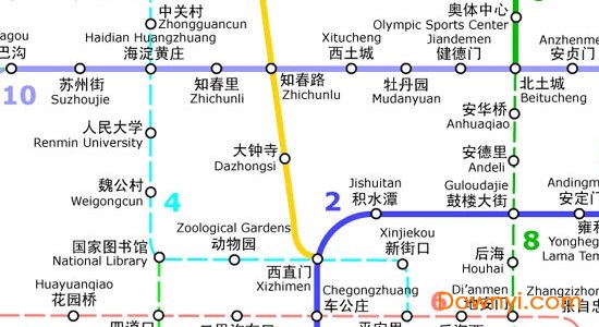 北京地铁10号线线路图 最新版1
