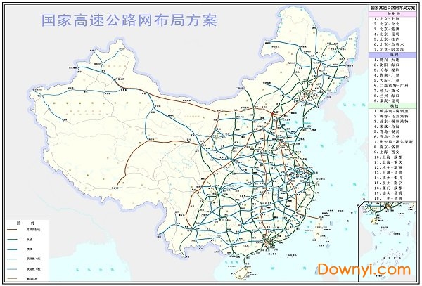 中国高速公路网示意图 绿色版1