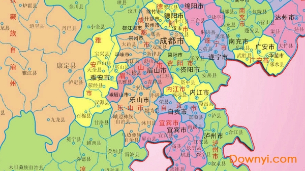 四川省行政区域地图 免费版 备注: (一)全国分为省,自治区,直辖市