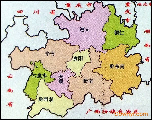 贵州地图简图 0