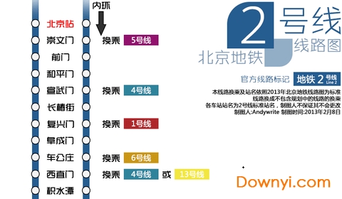 北京地铁2号线线路图最新版 0