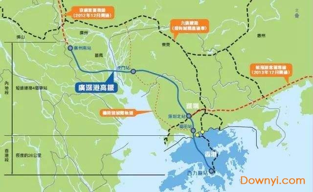 广深港高铁线路图