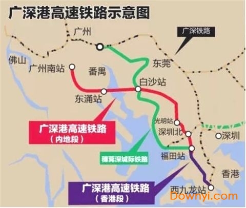 广深港高铁线路示意图 截图2
