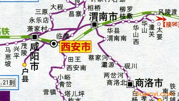 陜西省鐵路交通地圖