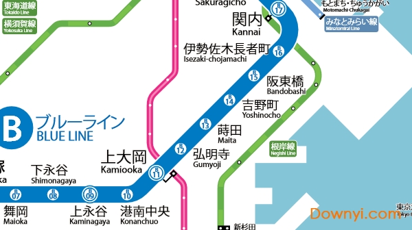 横滨地铁线路图 高清版0