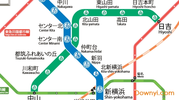 横滨地铁线路图 高清版1