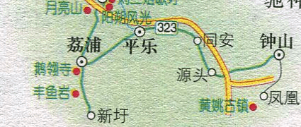 桂林到黄姚古镇旅游路线地图