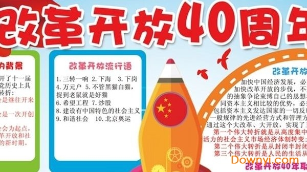 改革开放40周年手抄报模板安装截图