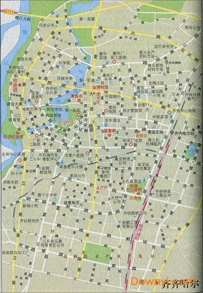 齐齐哈尔旅游交通地图 1