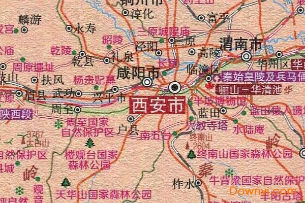 陕西省旅游资源分布图全图 0