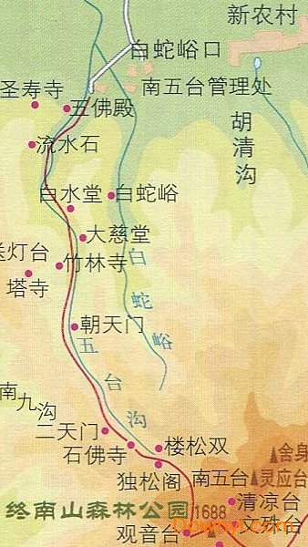 终南山旅游地图全图 0