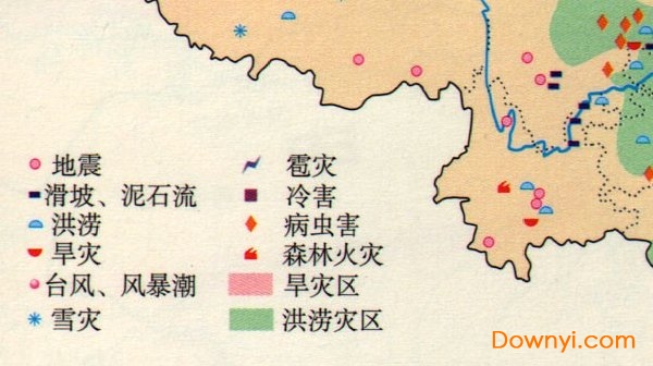 中国自然灾害分布图