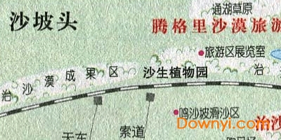 沙坡头景点导游图高清版 绿色版1