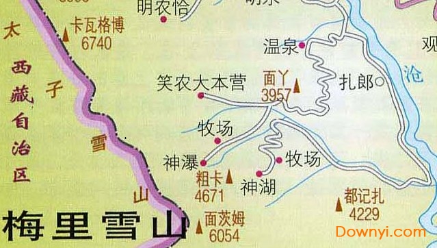 梅里雪山旅游线路图高清版 0