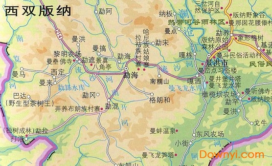 云南西双版纳旅游地图高清版 0