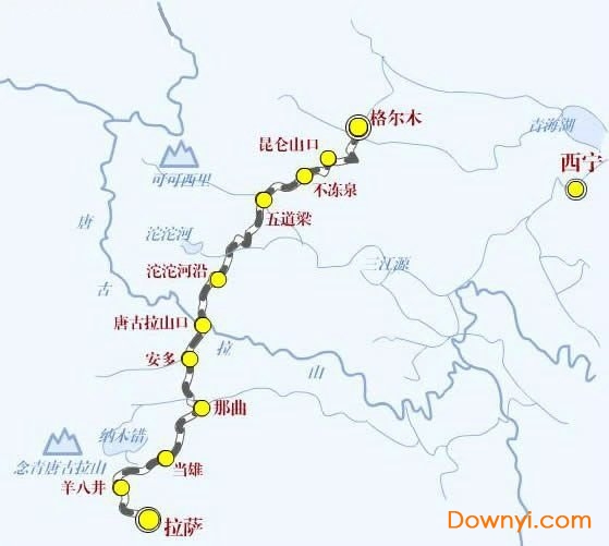 青藏铁路沿线旅游景点分布图 高清版0