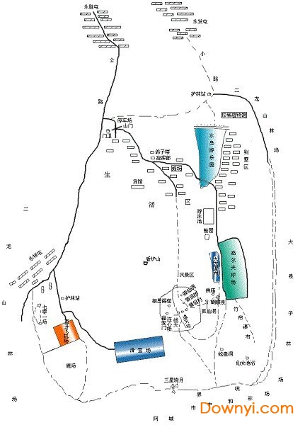 香炉山森林公园旅游线路图 1